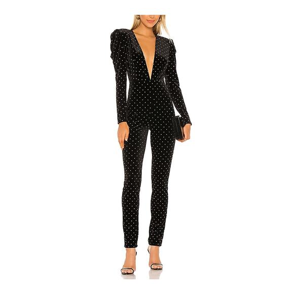 Michael Costello X Revolve 'Lulu' Black Polyester Jumpsuit Size S - NWT - Picture 1 of 5